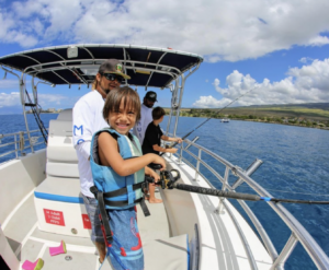 kids fishing on maui boat trip charter 